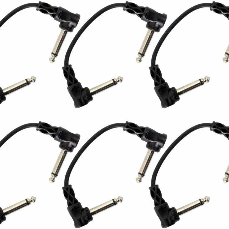 Hosa CFS-606 Molded Right-angle to Same Guitar Patch Cable, 6 Inches, 6 pieces