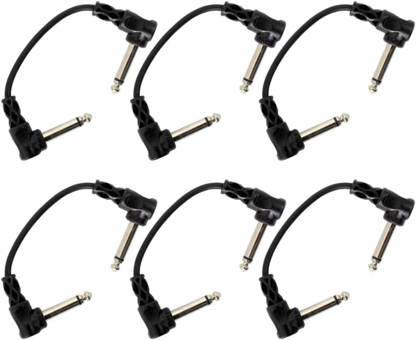 Hosa CFS-606 Molded Right-angle to Same Guitar Patch Cable, 6 Inches, 6 pieces