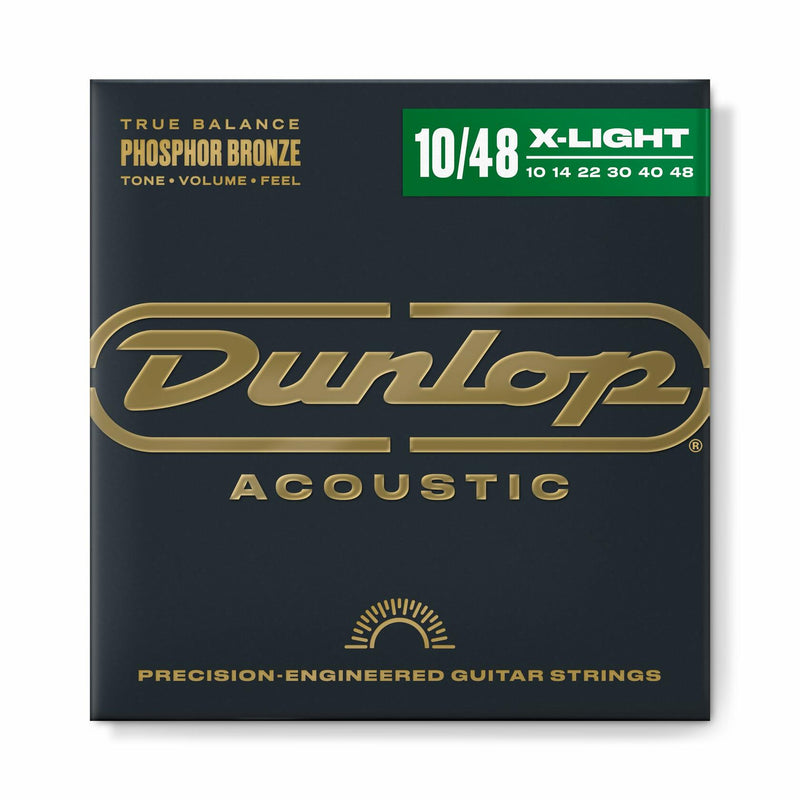 Dunlop DAP1048 Acoustic Phosphor Bronze Guitar Strings, Extra Light, .010–.048, 6 Strings/Set