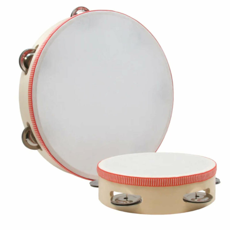 Trophy Tambourines with Non-Replaceable Skin Head-10 Single Row, Brown, inch (B310)
