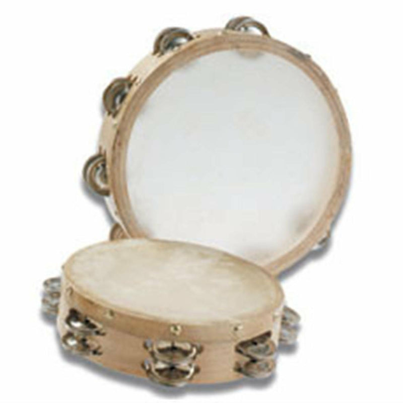 Grover/Trophy B306 Tambourines with Non-Replaceable Skin Head - 6" Single Row.