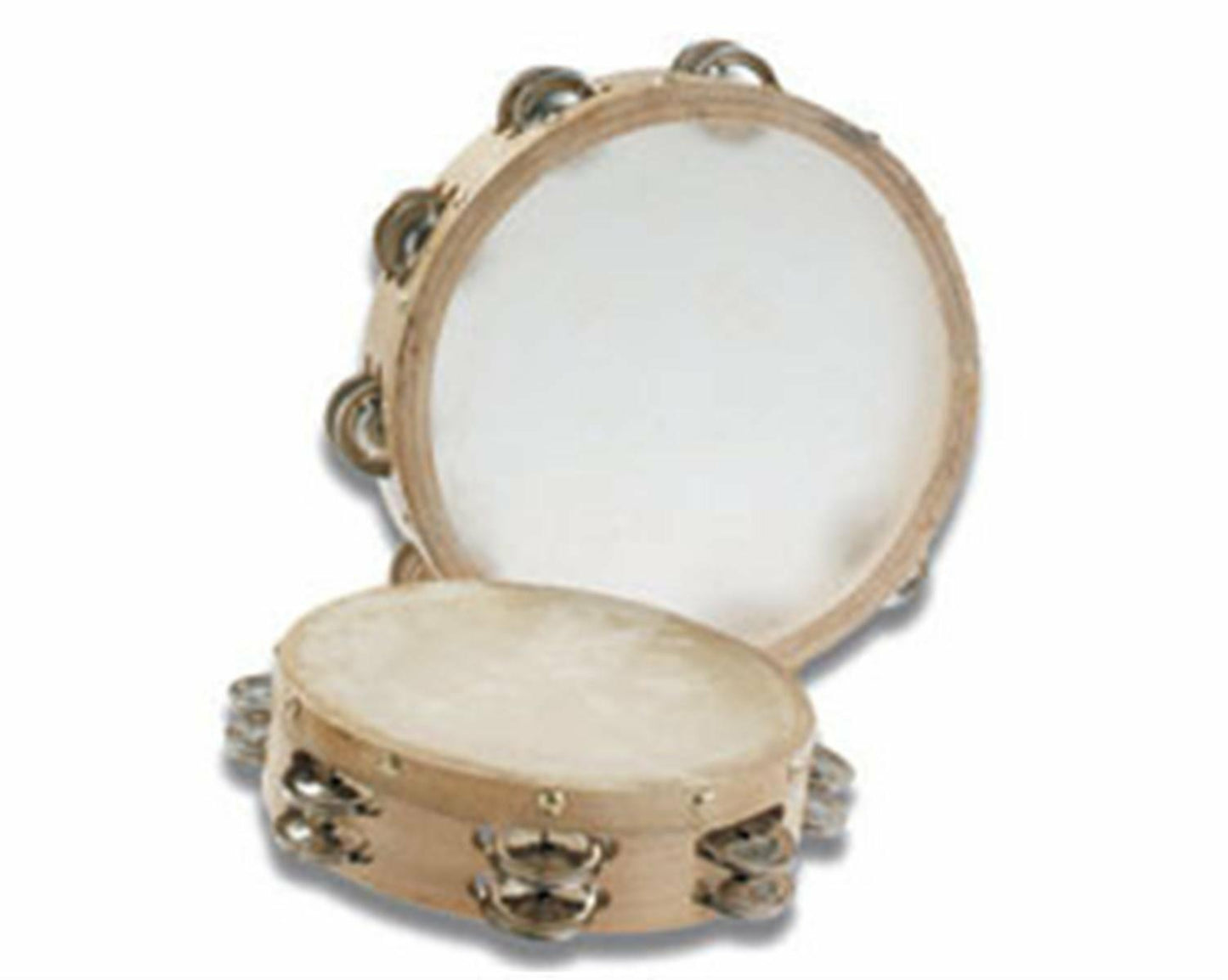 Grover/Trophy B306 Tambourines with Non-Replaceable Skin Head - 6" Single Row.