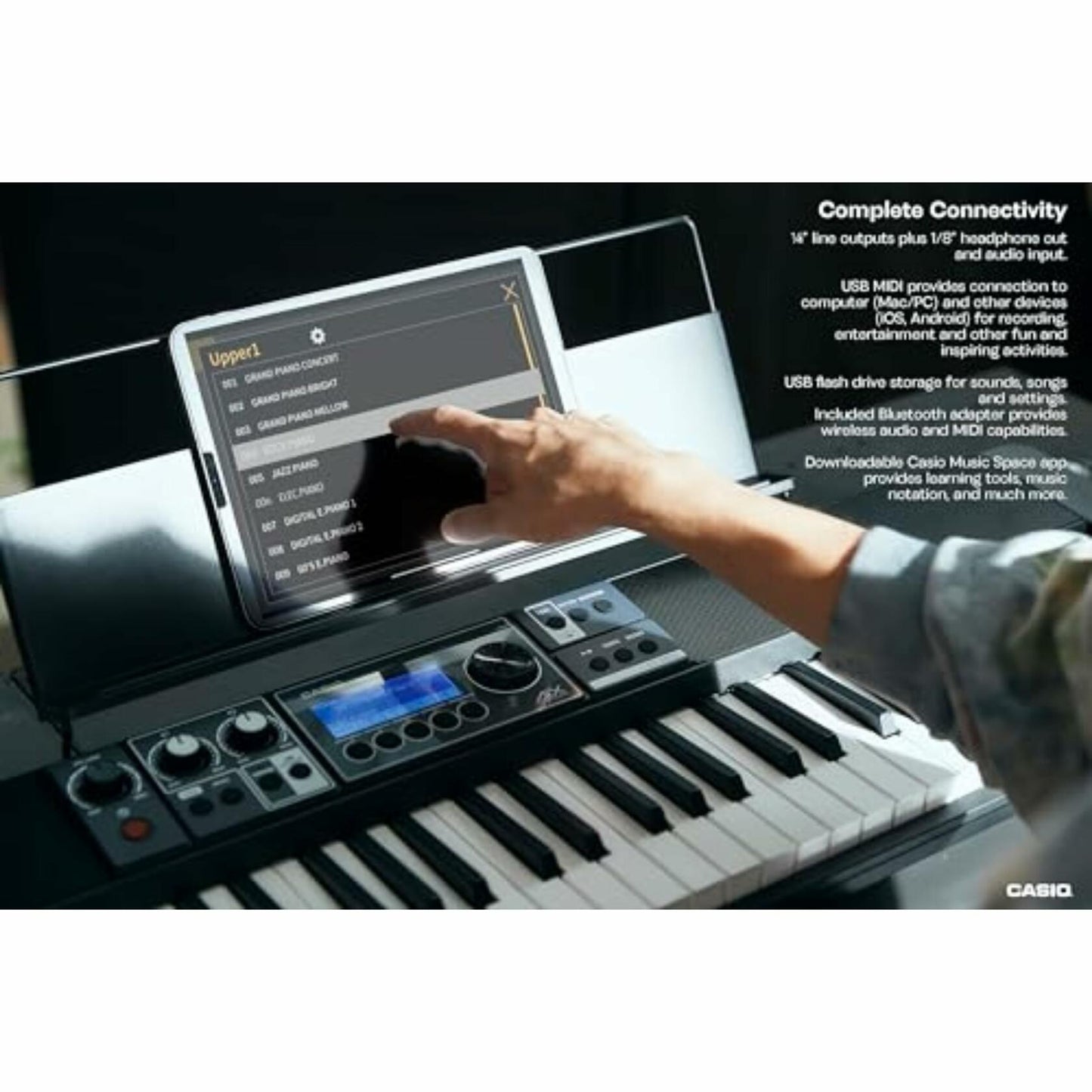 Casio Casiotone CT-S500 – 61-Key Touch-Responsive Portable Keyboard | 800 AiX Tones, DSP Effects, Bluetooth MIDI/Audio, 6-Track Recorder, USB, Line Outs, Casio Music Space App | Gig-Ready & Compact