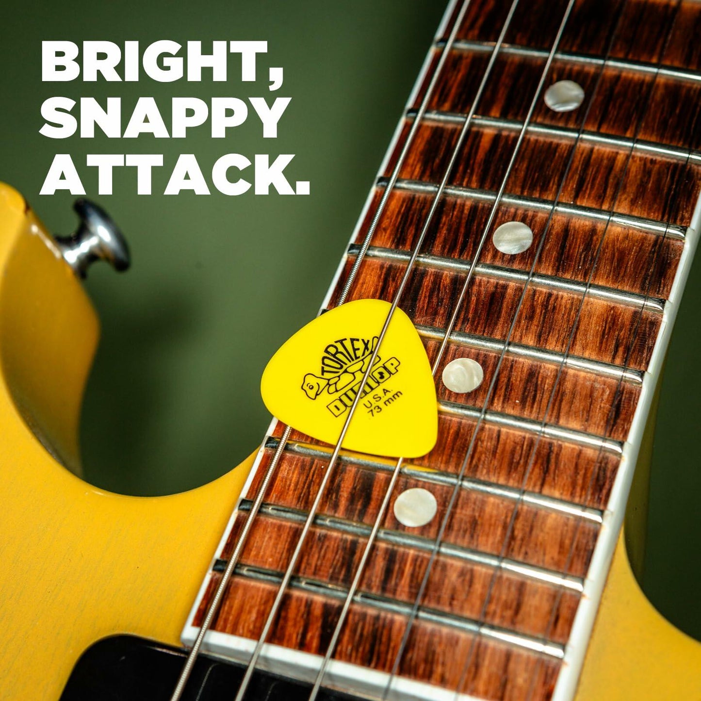 Dunlop Tortex Standard .73mm Yellow Guitar Pick, 12 Pack