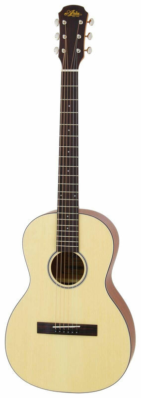 Aria Vintage 100 Series 6 String Parlour Acoustic Guitar Matte Natural (ARIA-131-MTN)