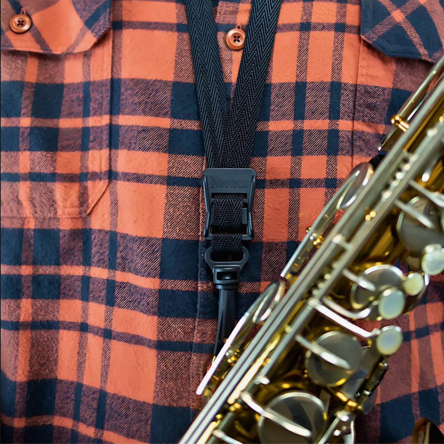 Neotech Saxophone Swivel Hook Neck Strap Soft Sax Padded for Alto Tenor Baritone Soprano – (XL, Black) - Made in USA