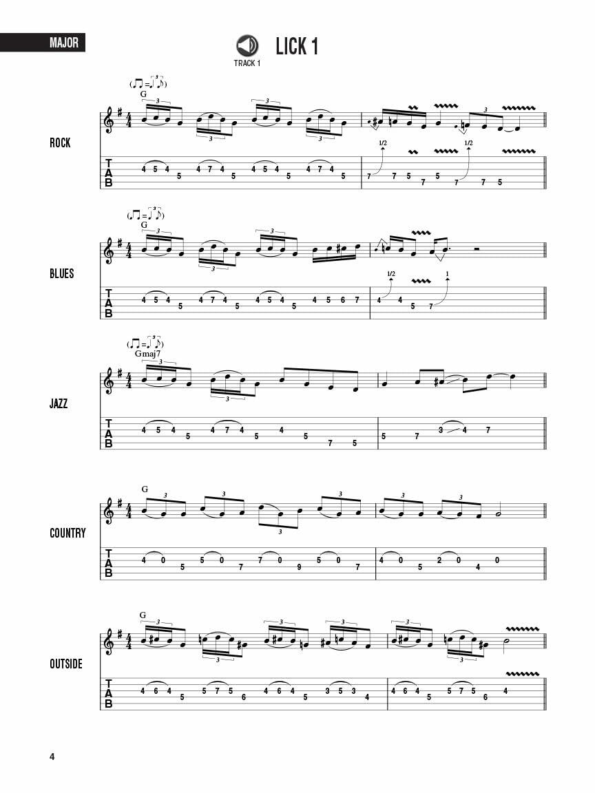Lead Licks - Hal Leonard Guitar Method Book | Guitar Sheet Music and Songbook with Online Audio | 200 Licks for Rock Blues Jazz Country and Styles | Improvisation Practice Guide for Guitarists [Paperback] Koch, Greg