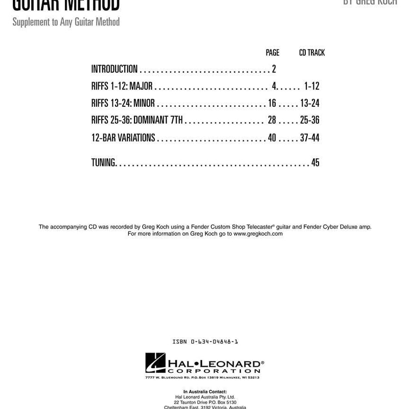 Rhythm Riffs Over 200 Riffs in All Styles - Book/Online Audio (Hal Leonard Guitar Method (Songbooks)) [Paperback] Koch, Greg