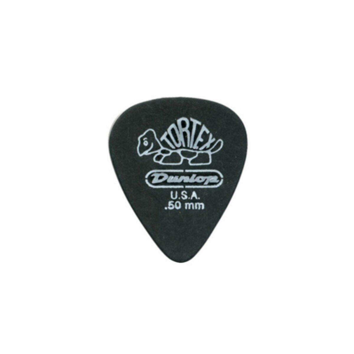 Dunlop 488R50 .50mm Tortex Pitch Black Guitar Picks, 72-Pack