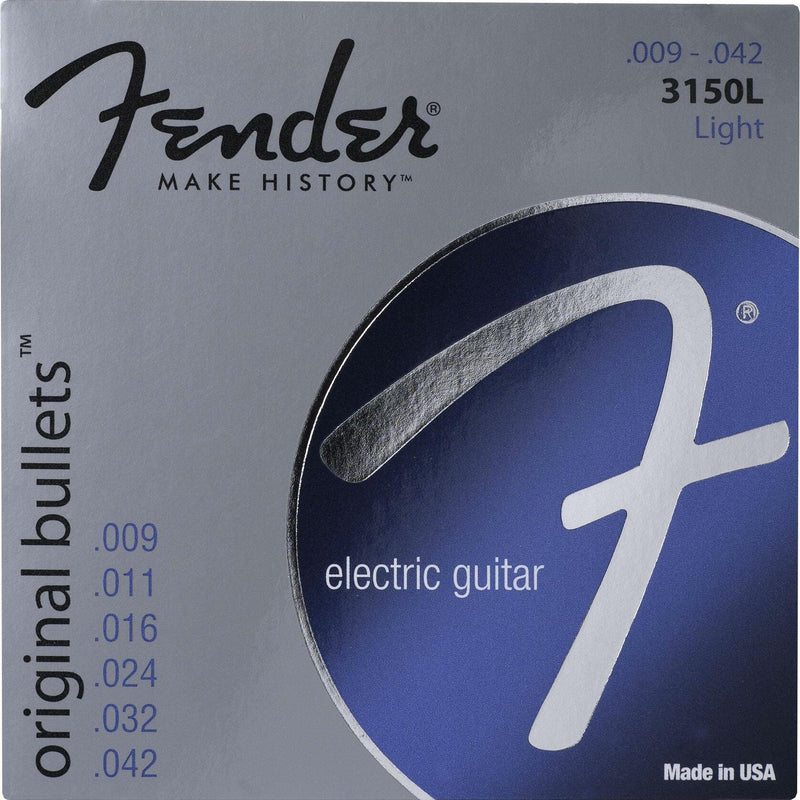 Fender Original Bullet 3150 Electric Guitar Strings, Pure Nickel, Bullet End, 3150L .009-.042