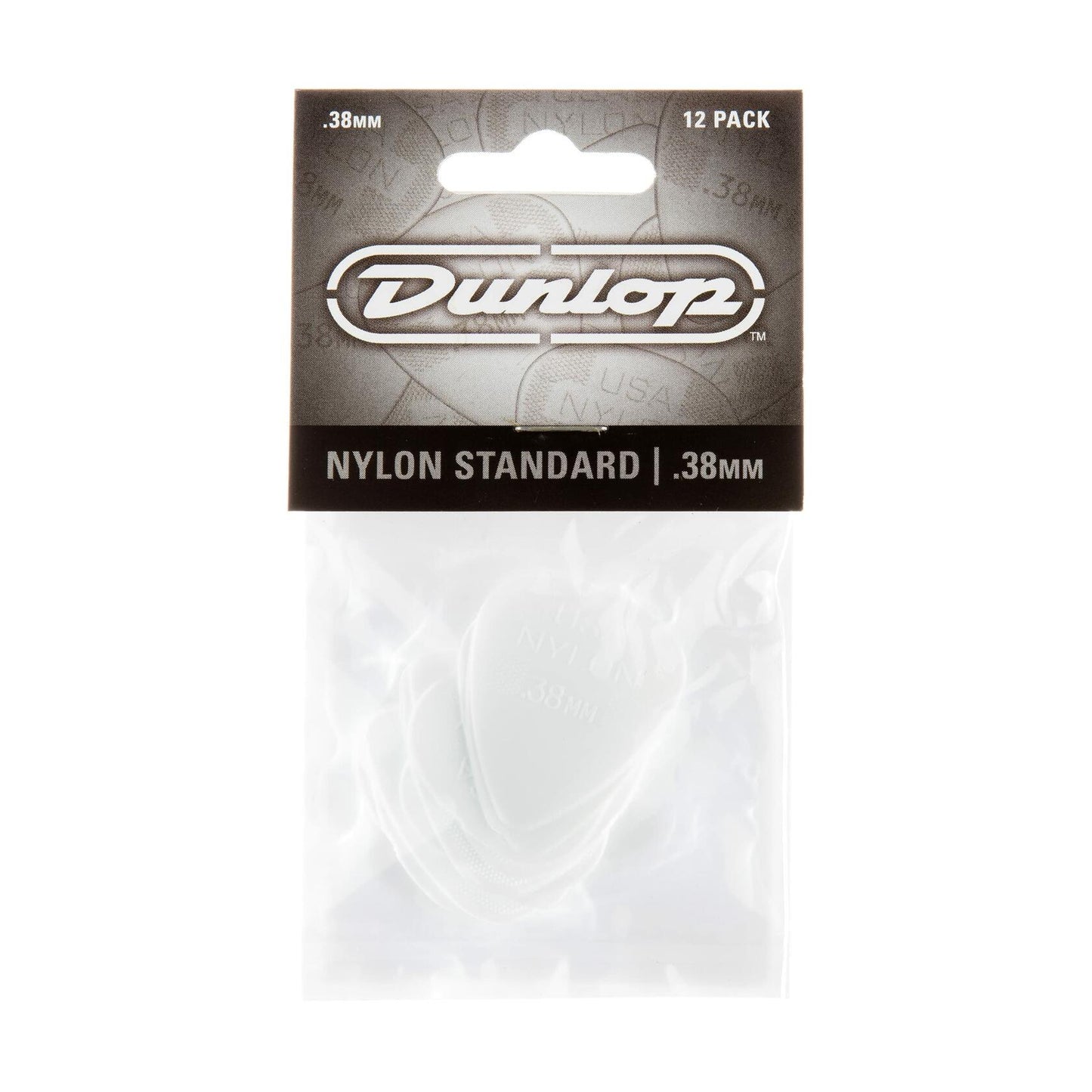 JIM DUNLOP 44P.38 Nylon Standard, White, .38mm, 12/Player's Pack