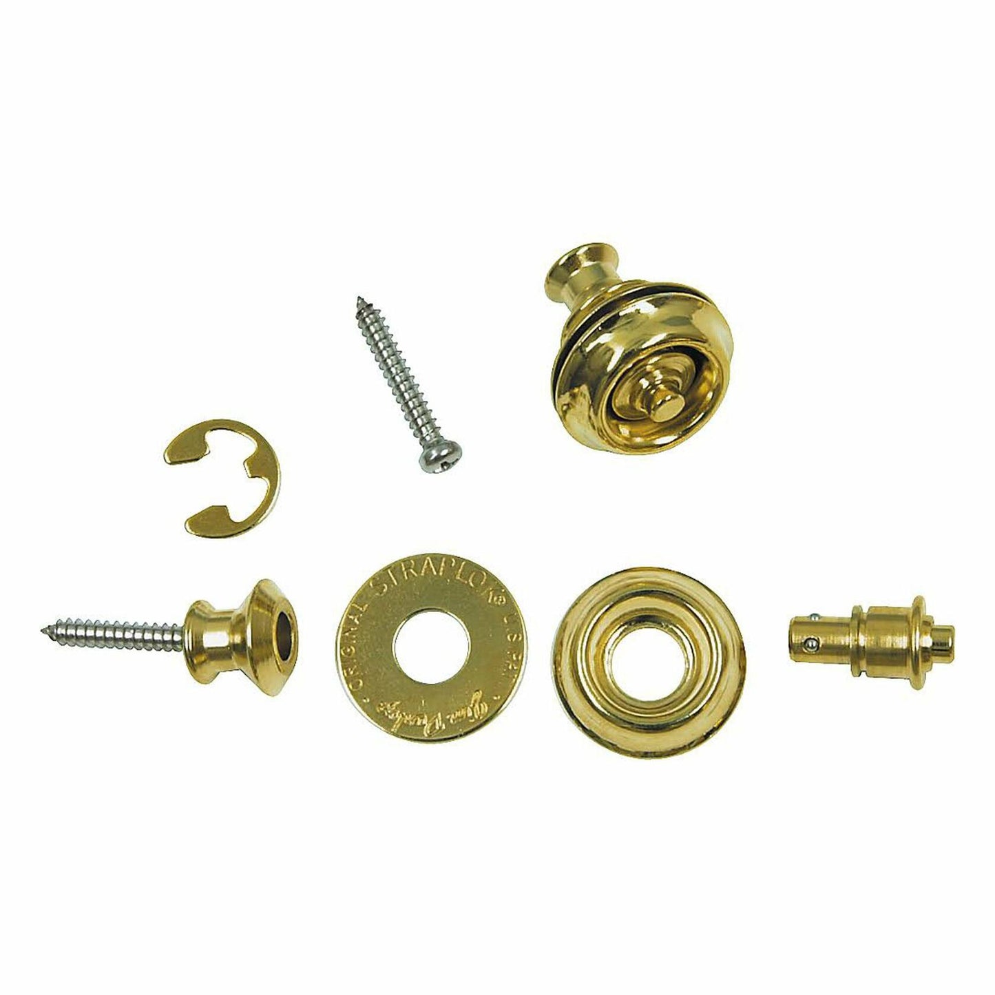 JIM DUNLOP SLS1032BR Straplok Dual Design Strap Retainer System, Brass