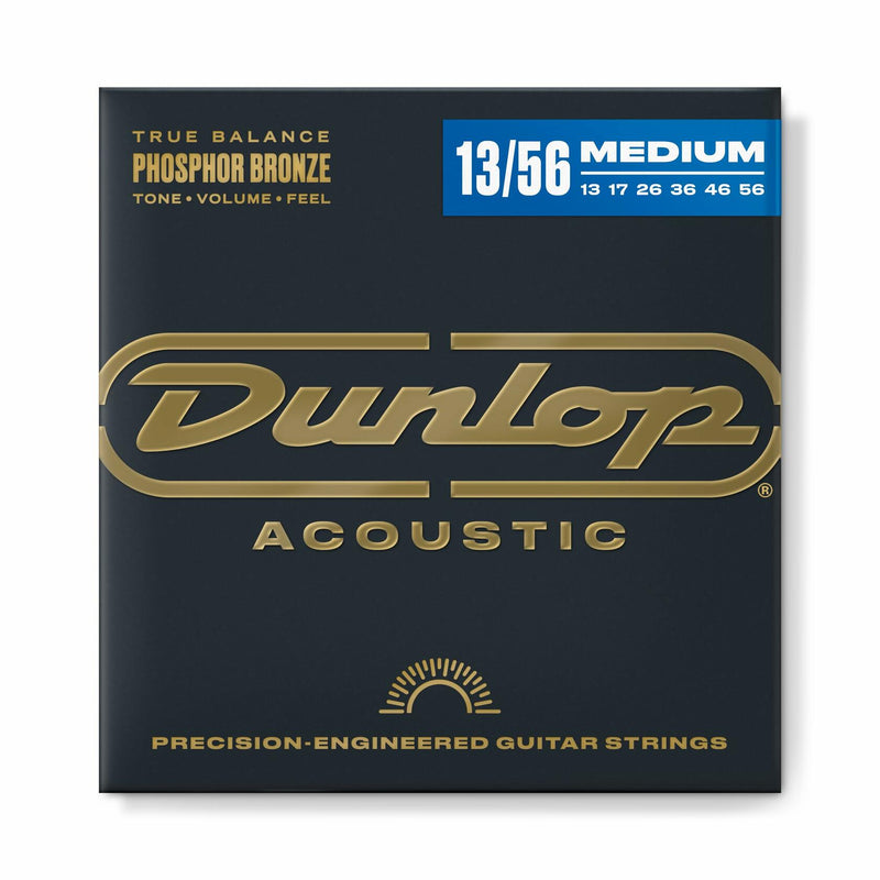 Dunlop DAP1356 Acoustic Phosphor Bronze Guitar Strings, Medium, .013–.056, 6 Strings/Set
