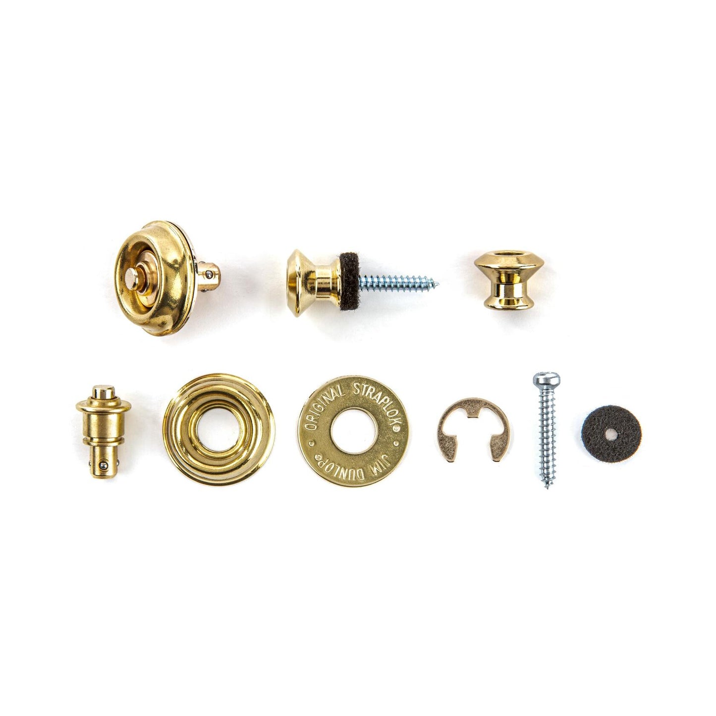 Jim Dunlop Dual Design Straplok Strap Retainers - Gold