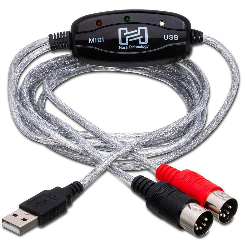 Hosa USM-422 TRACKLINK MIDI to USB Inchesterface, MIDI I/O to USB Type A, 6 Feet