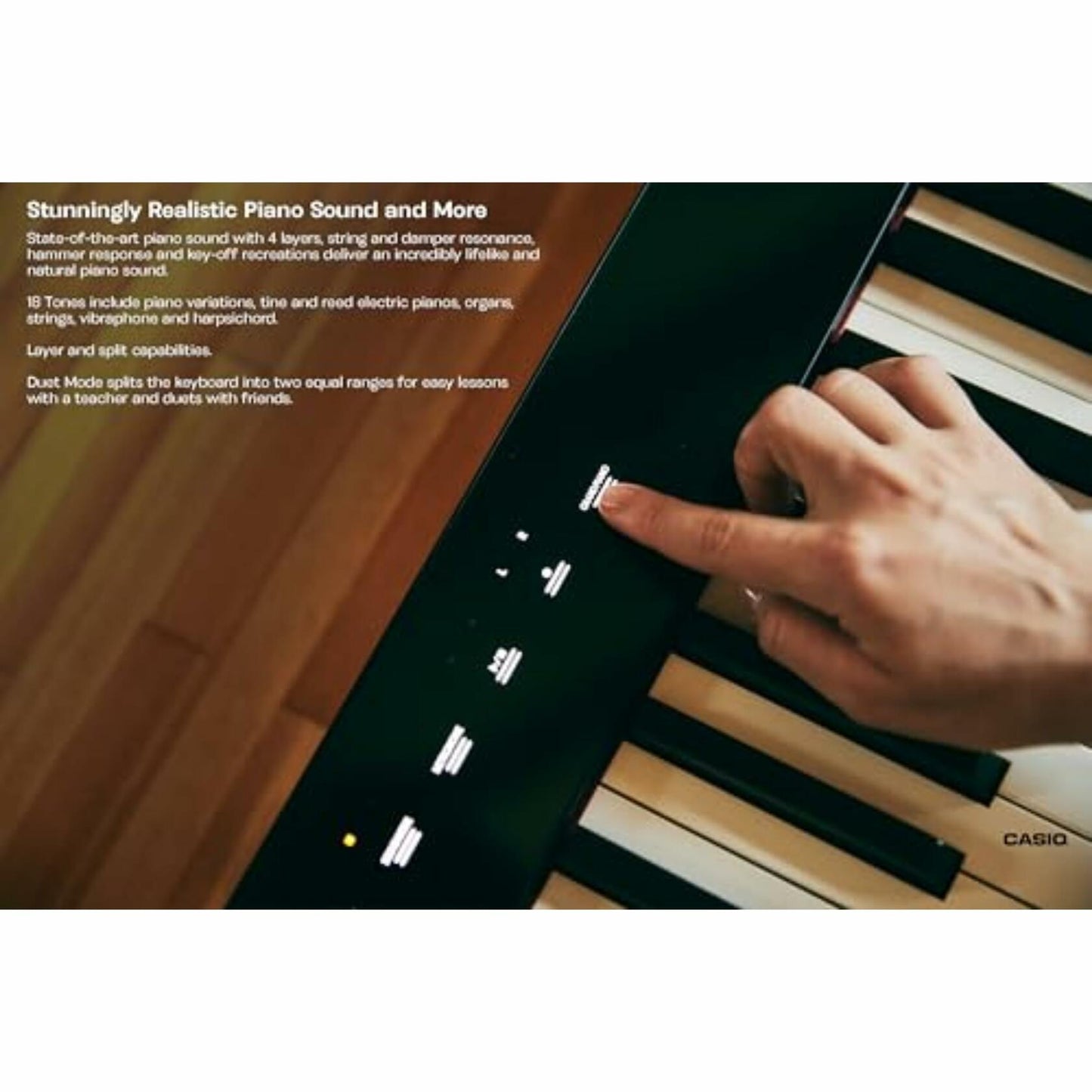 Casio Privia PX-S1100 – 88-Key Touch-Responsive Weighted Digital Piano | Ultra-Portable | Superior Sound | German Grand Tone, Bluetooth, Casio Music Space App | Gloss Black Finish