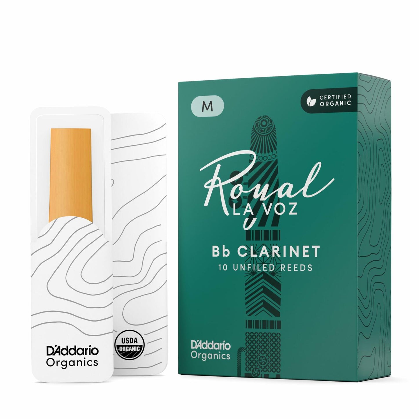D'Addario La Voz Bb Clarinet Reeds, Strength Medium, 10-pack - RCC10MD