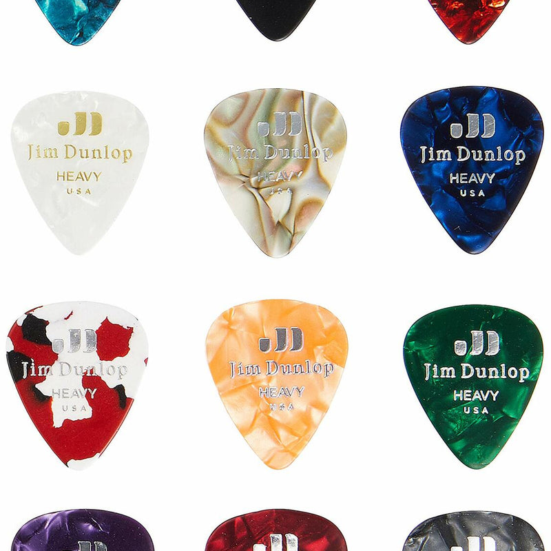 Dunlop Heavy Celluloid Guitar Pick Variety Pack, 12 Pack