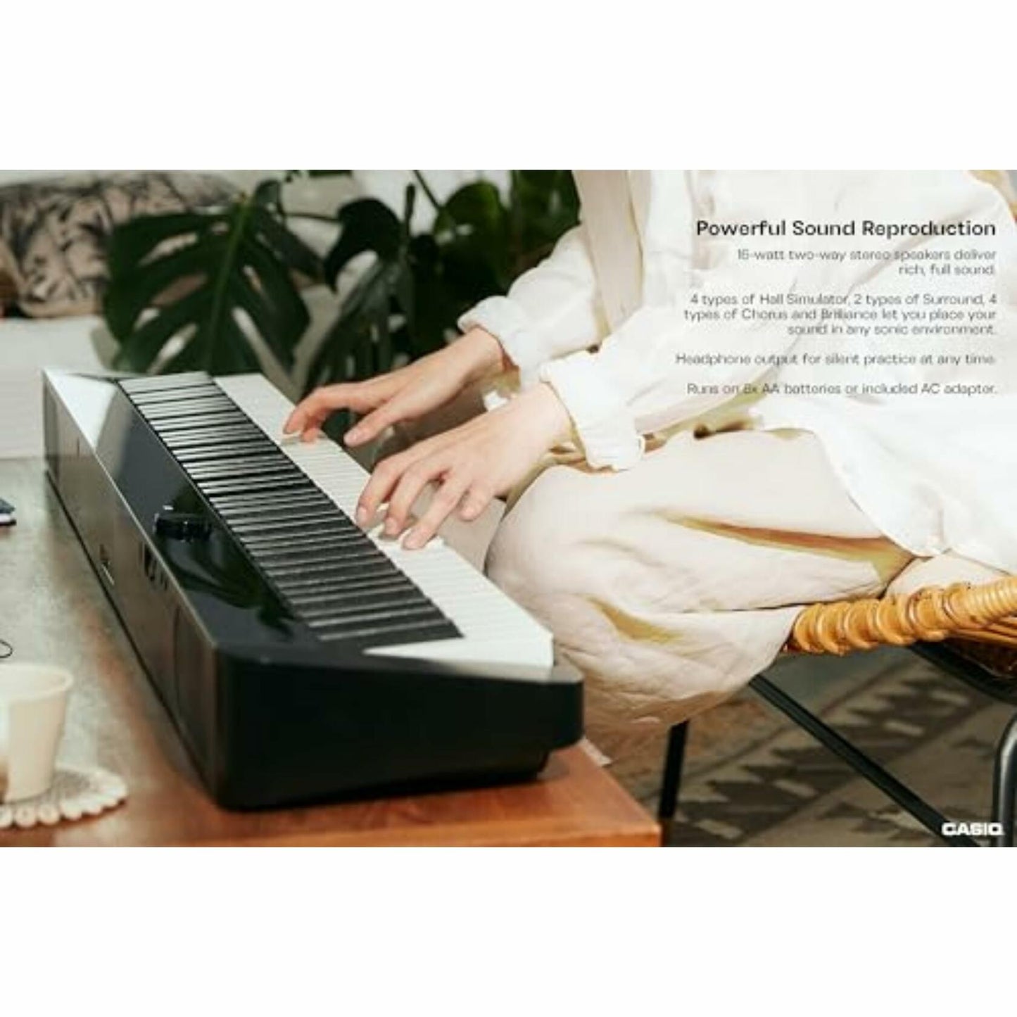 Casio Privia PX-S1100 – 88-Key Touch-Responsive Weighted Digital Piano | Ultra-Portable | Superior Sound | German Grand Tone, Bluetooth, Casio Music Space App | Gloss Black Finish