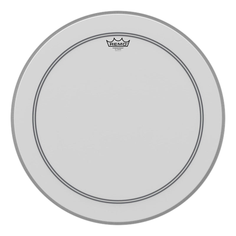 Remo P31122-C2 Coated Powerstroke 3 Bass Drum Head (22-Inch) - White Falam Patch