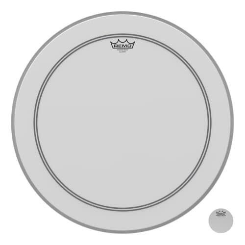Remo P31122-C2 Coated Powerstroke 3 Bass Drum Head (22-Inch) - White Falam Patch