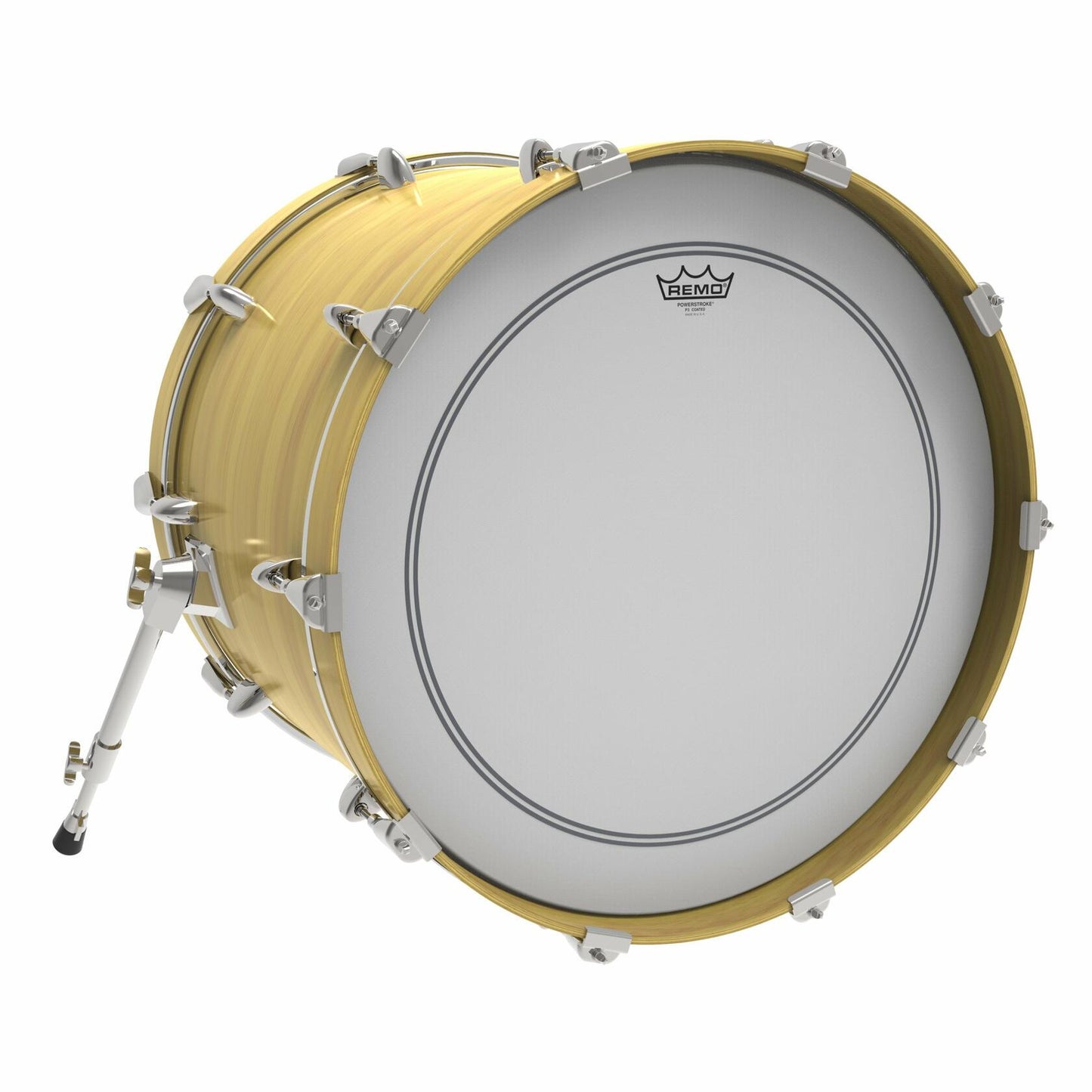 Remo P31122-C2 Coated Powerstroke 3 Bass Drum Head (22-Inch) - White Falam Patch