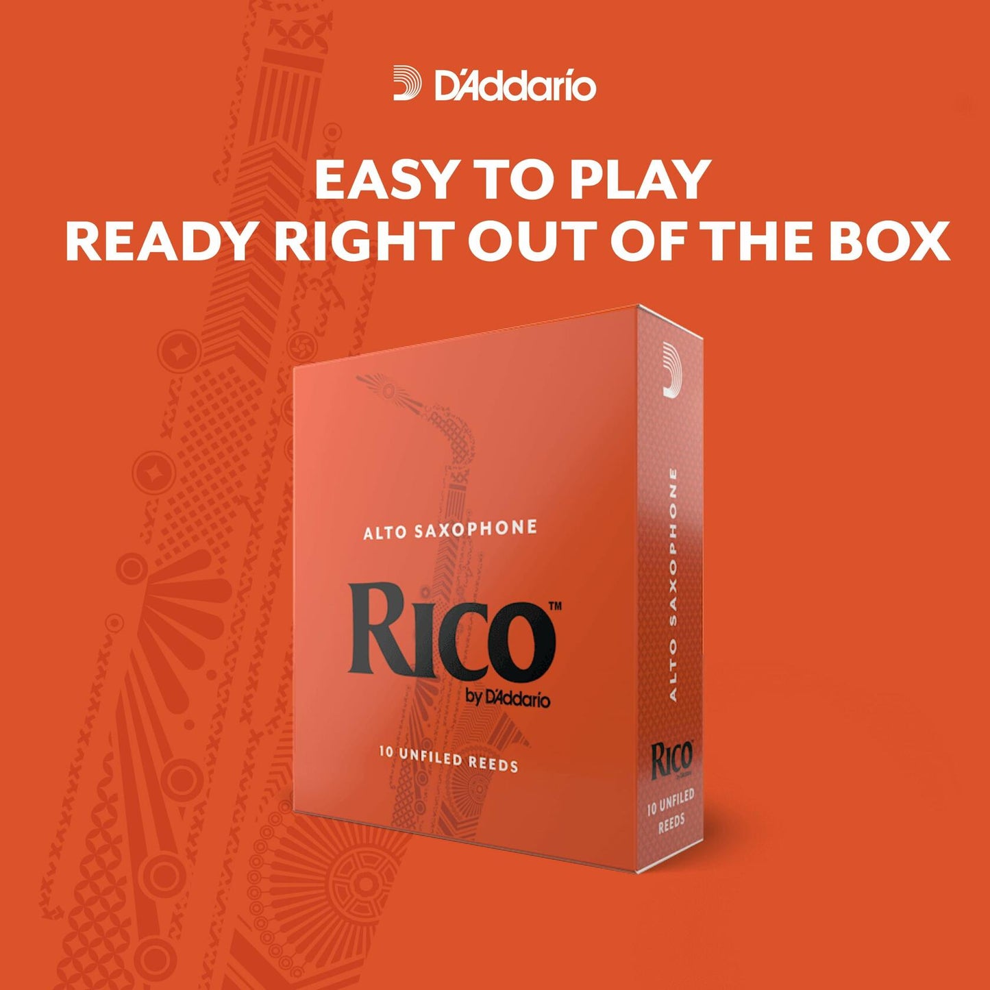 D’Addario Woodwinds, Rico Saxophone Reeds, Alto Sax, RJA1035, Strength 3.5, 10-Pack