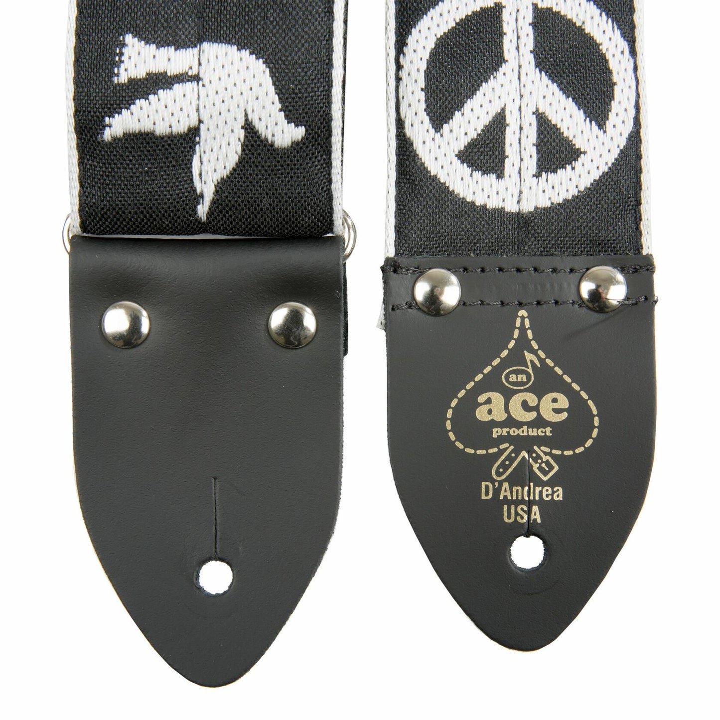 Ace Vintage Reissue Straps by D’Andrea USA - Peace-Dove (Black)