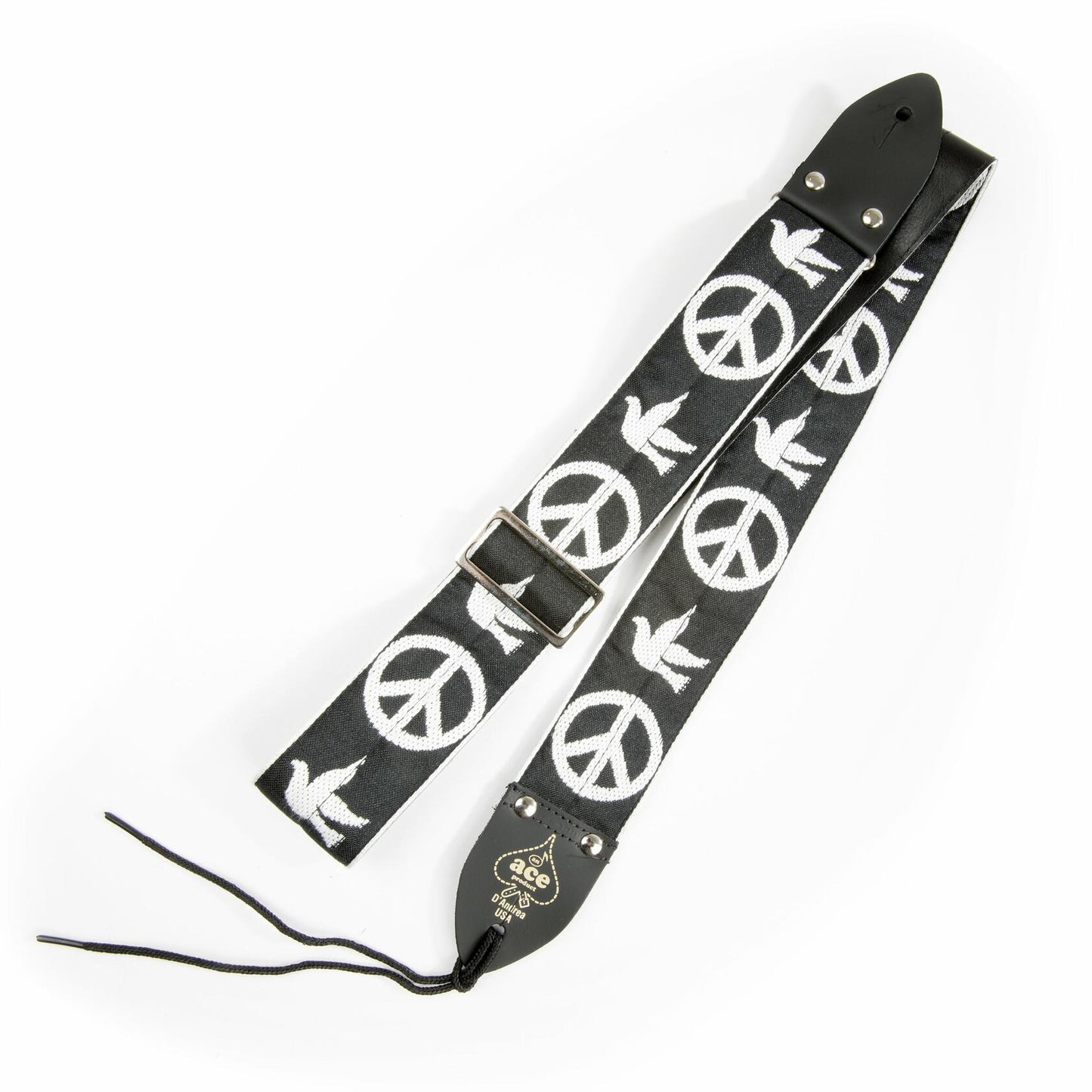 Ace Vintage Reissue Straps by D’Andrea USA - Peace-Dove (Black)