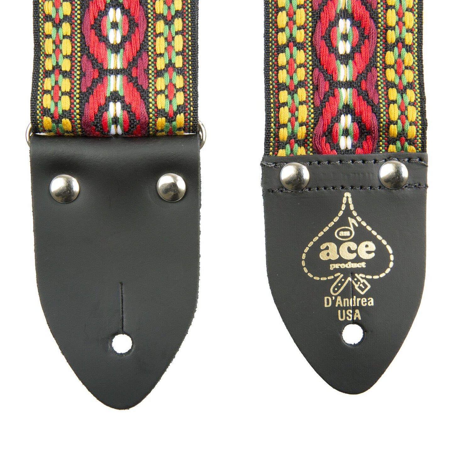 Ace Vintage Reissue Guitar Strap by D’Andrea – Vintage Rock Style – Adjustable – Fits Electric, Acoustic & Bass