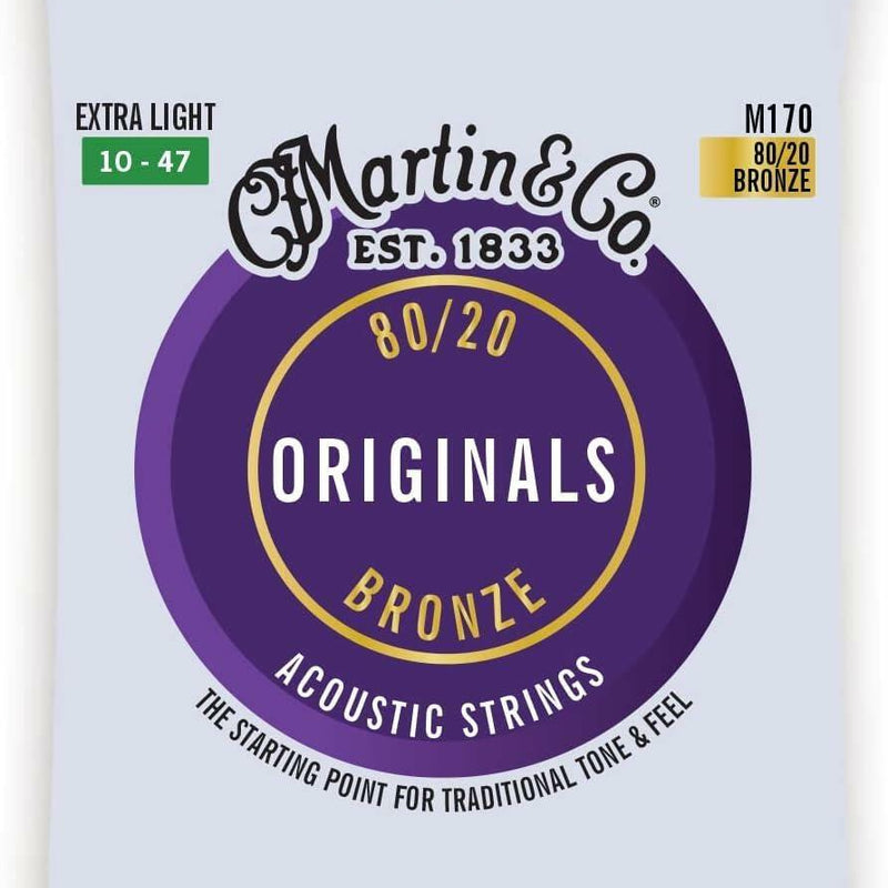 C.F. Martin & Co. M170 80/20 Bronze Acoustic Guitar Strings - Extra Light