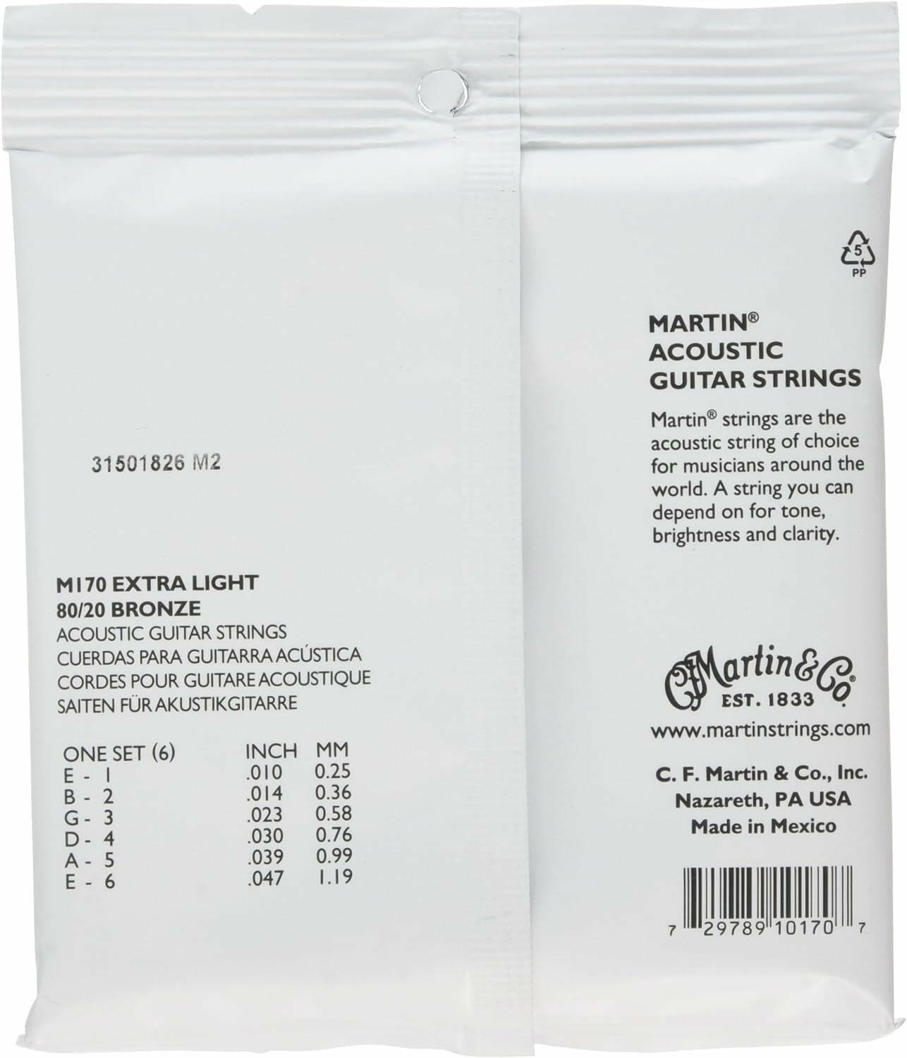 C.F. Martin & Co. M170 80/20 Bronze Acoustic Guitar Strings - Extra Light