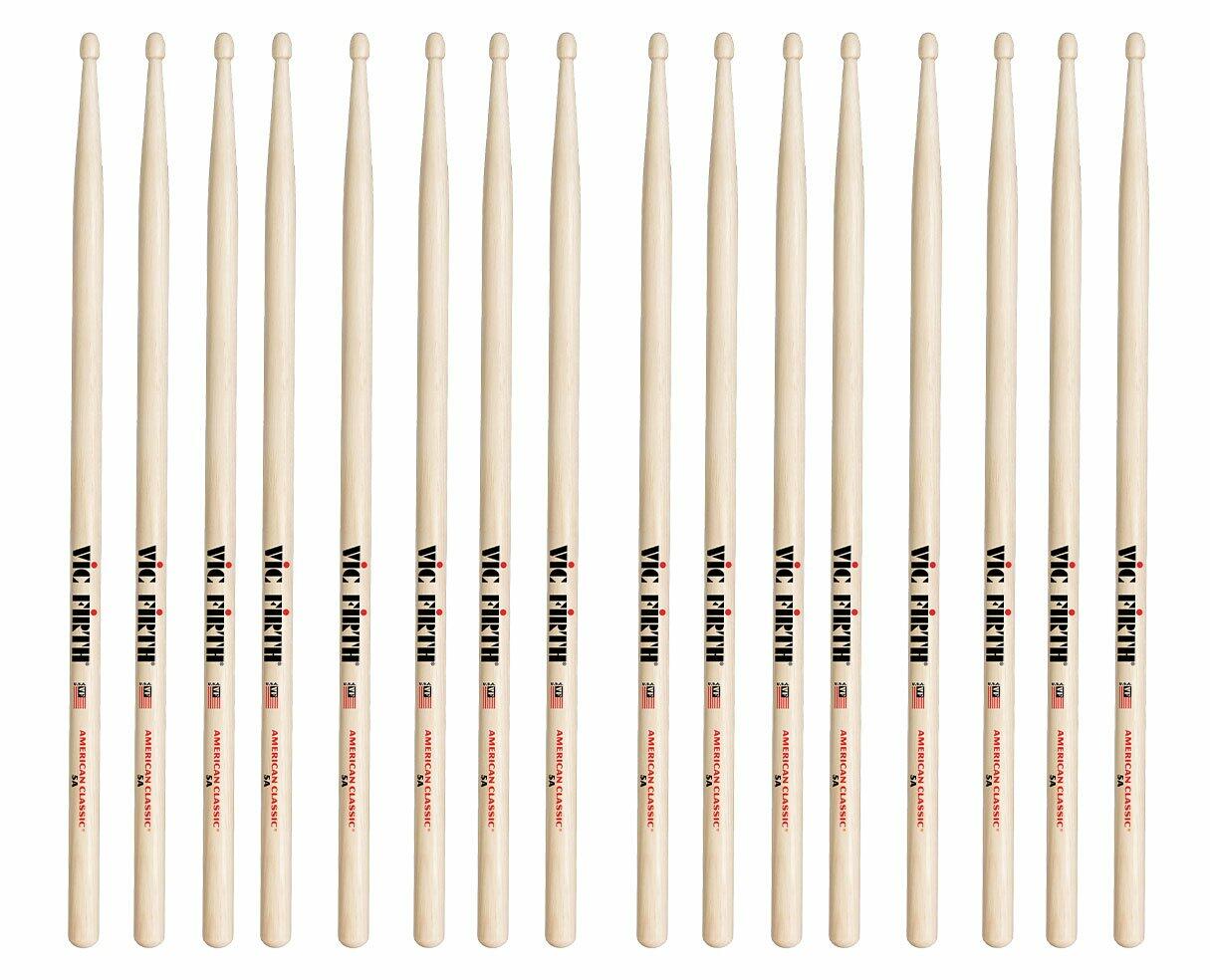 Vic Firth american classic hickory 5a drumsticks (5A78652) 8-PAIRS