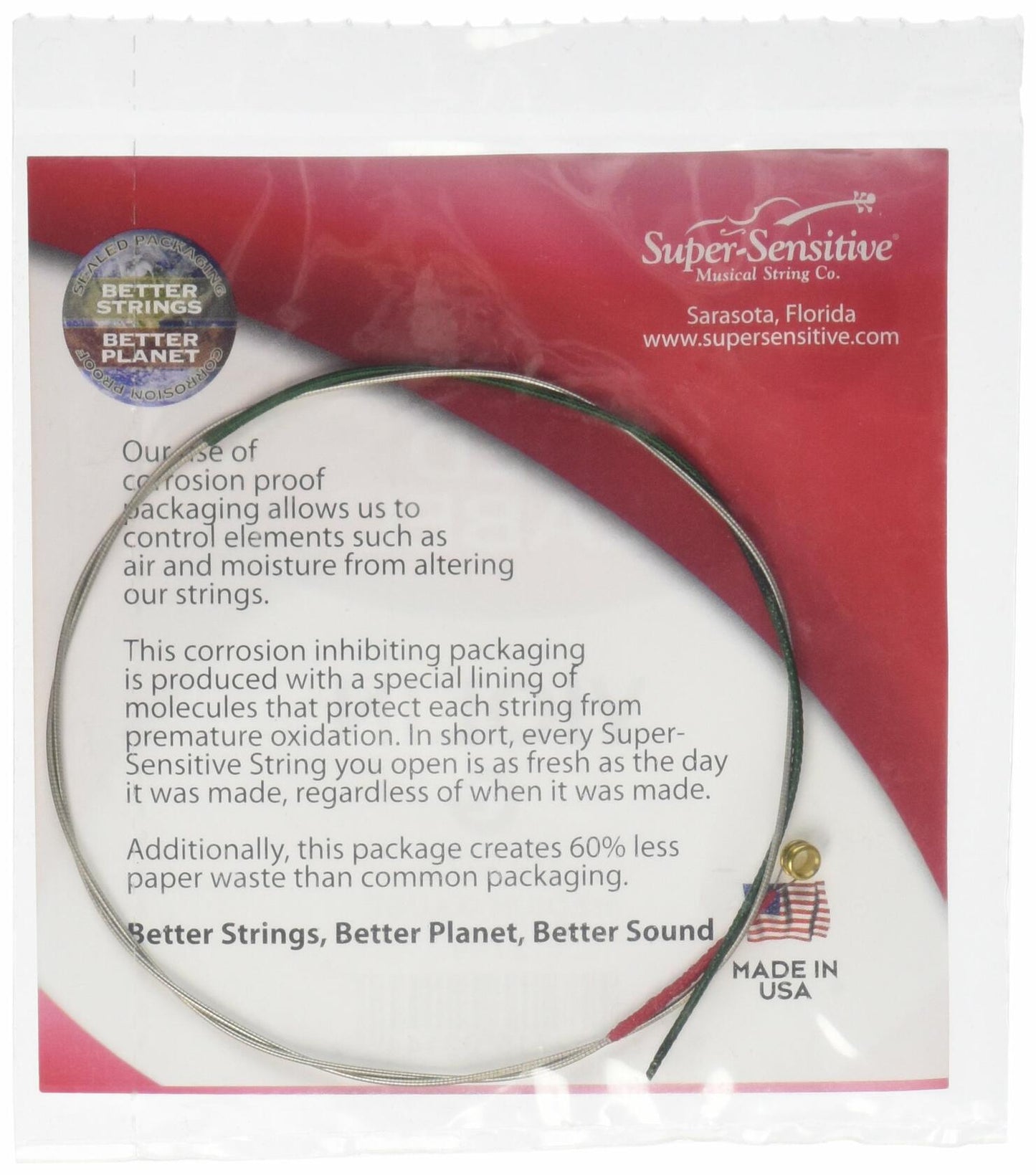 Super Sensitive Red Label Violin G String 1/2 Medium