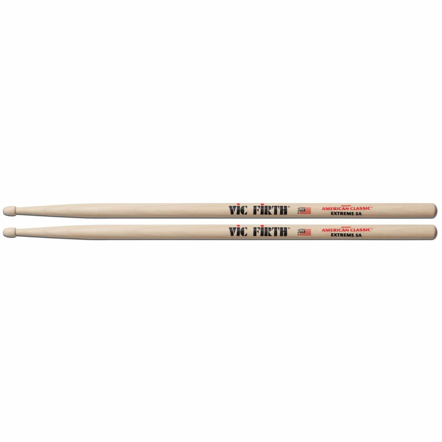 Vic Firth American Classic Series Drumsticks - Extreme 5A - American Hickory - Wood Tip