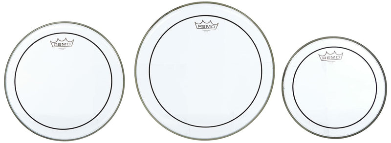 Remo PP-0920-PS Pinstripe Clear Tom Drumhead Pack - 10", 12" & 14"