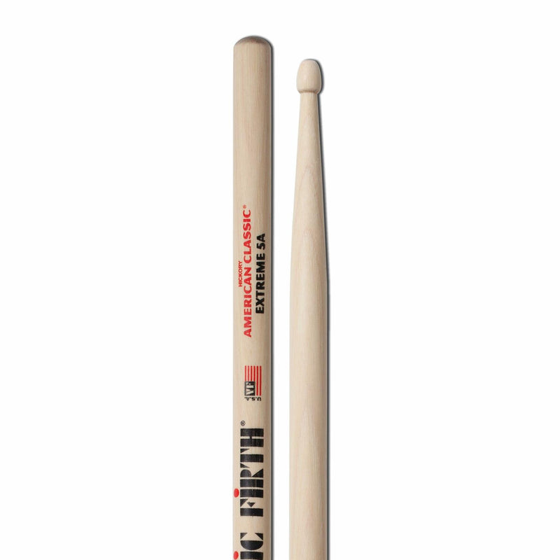 Vic Firth American Classic Series Drumsticks - Extreme 5A - American Hickory - Wood Tip