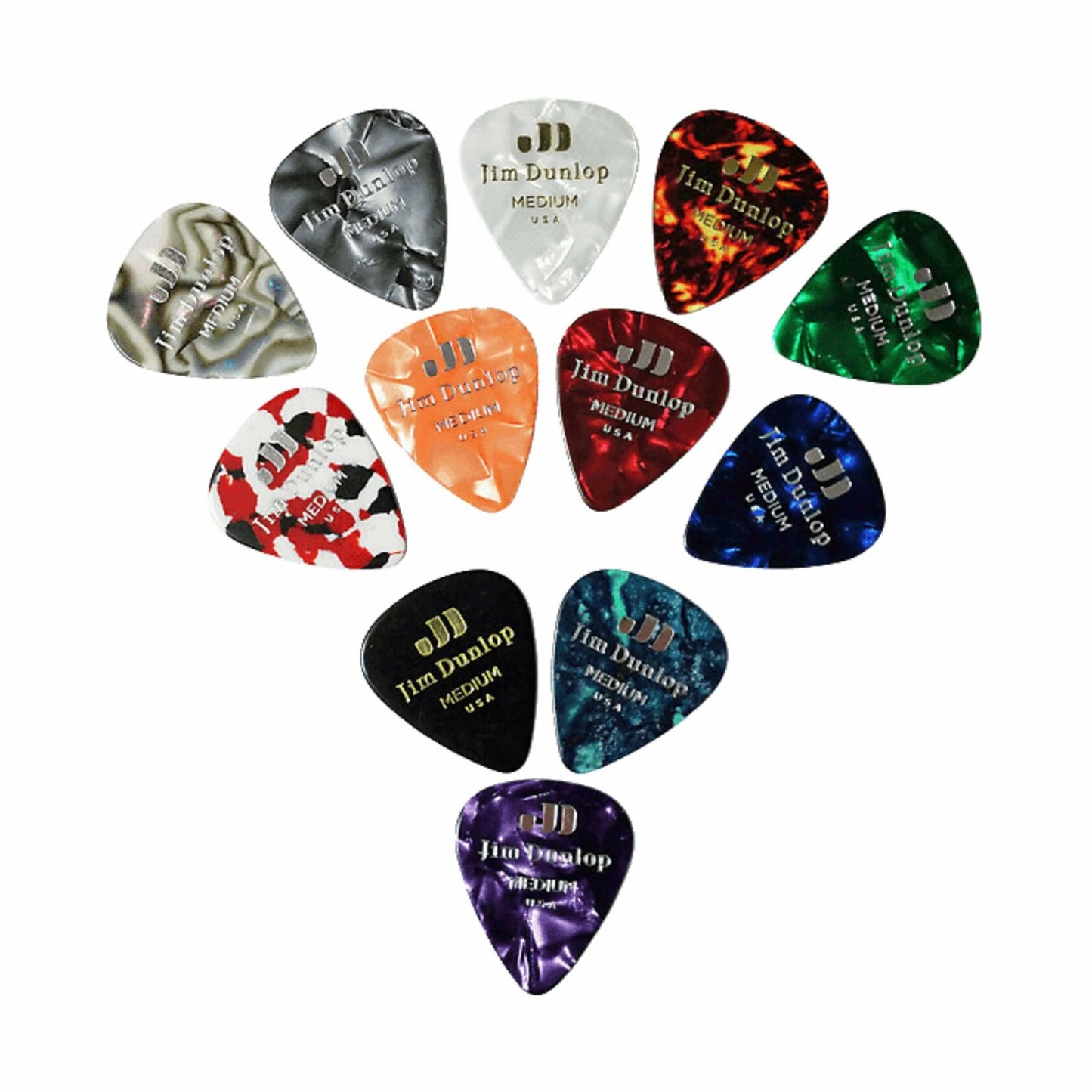 Jim Dunlop Celluloid Pick Medium Variety Pack - 12 Pack