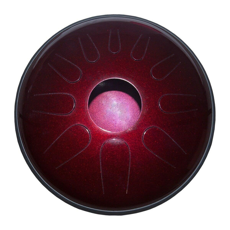 Idiopan Dominus 14-Inch Tunable Steel Tongue Drum with Pickup - Ruby Red