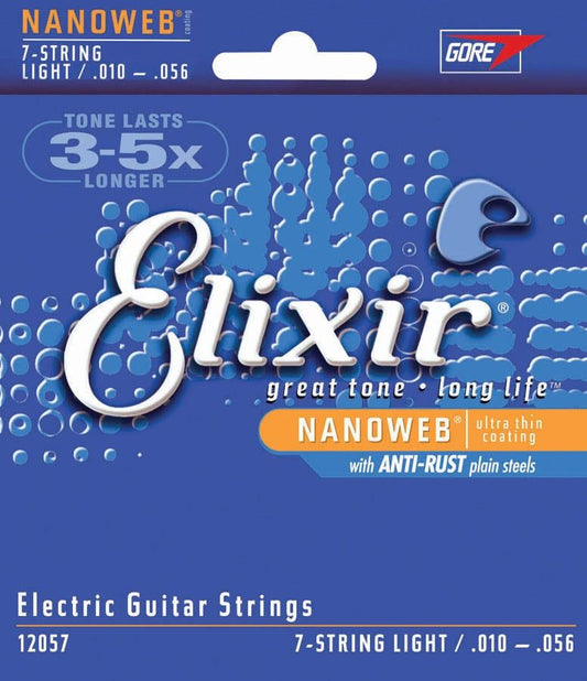 Elixir 12057 Guitar Strings 7 Strings Light 010-056 Nanof/s From Japan